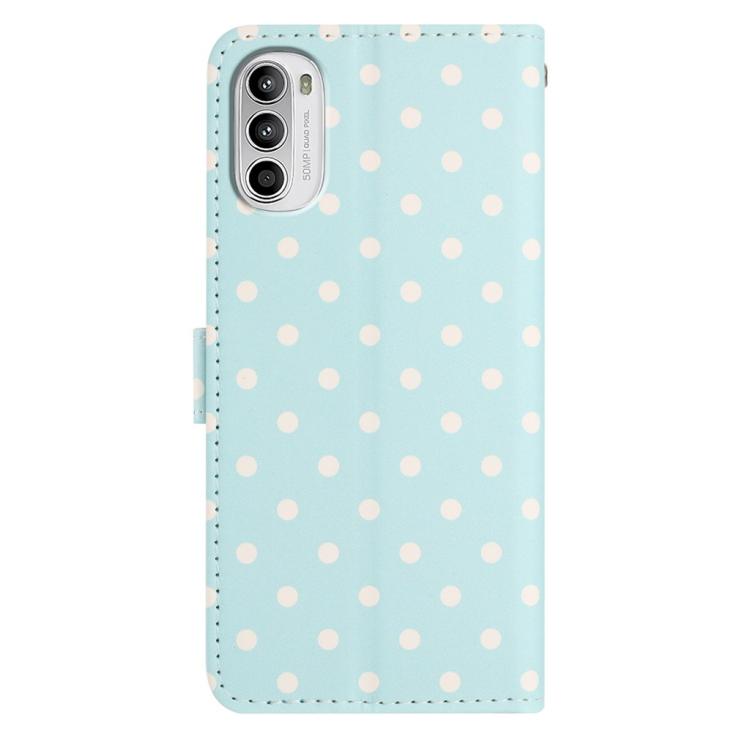 For Motorola Moto G52 Small Dots Pattern Vegan Leather Phone Case