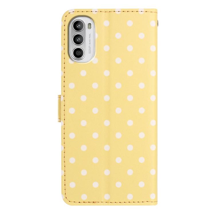 For Motorola Moto G52 Small Dots Pattern Vegan Leather Phone Case