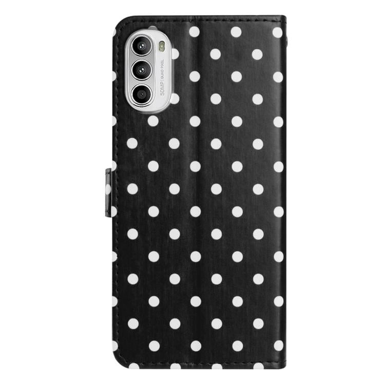 For Motorola Moto G52 Small Dots Pattern Vegan Leather Phone Case