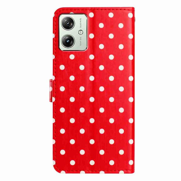 For Motorola Moto G54 Small Dots Pattern Vegan Leather Phone Case