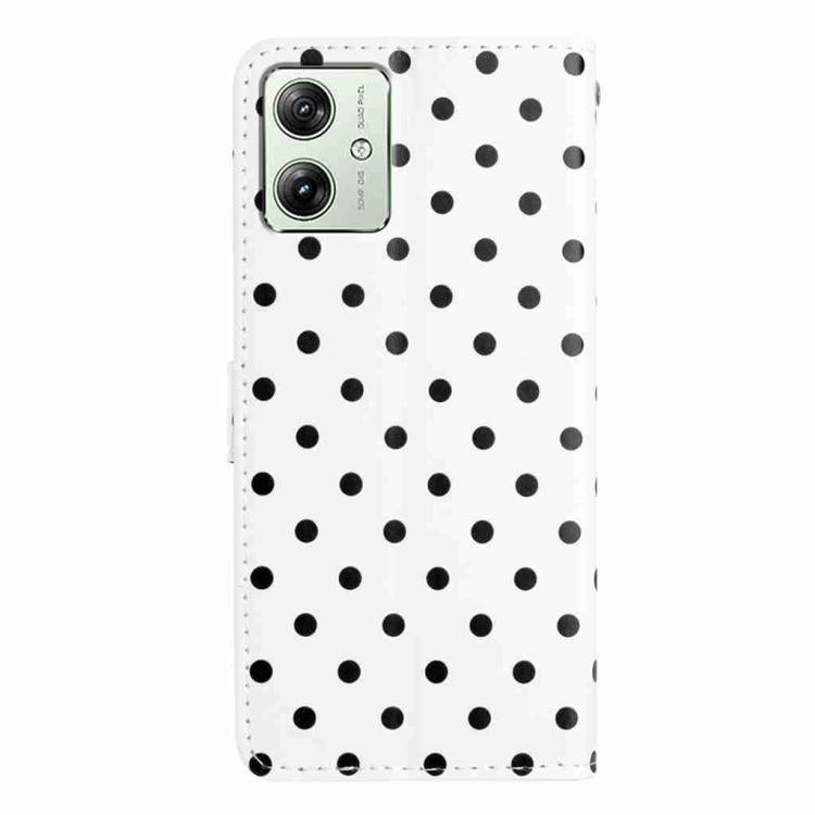 For Motorola Moto G54 Small Dots Pattern Vegan Leather Phone Case