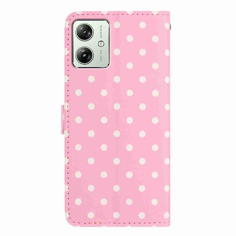 For Motorola Moto G54 Small Dots Pattern Vegan Leather Phone Case