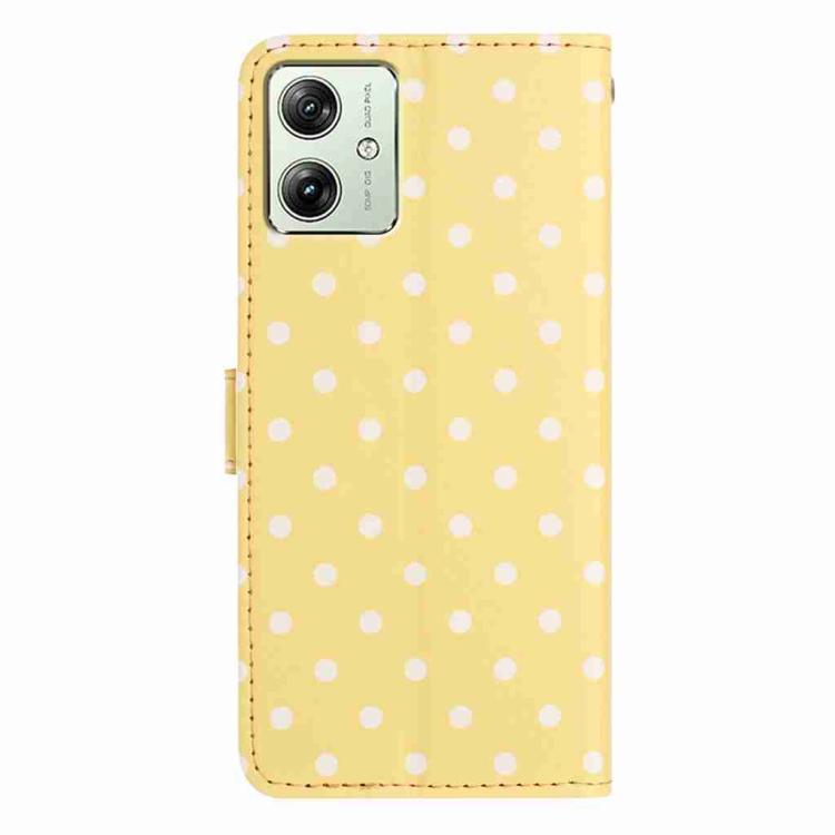For Motorola Moto G54 Small Dots Pattern Vegan Leather Phone Case
