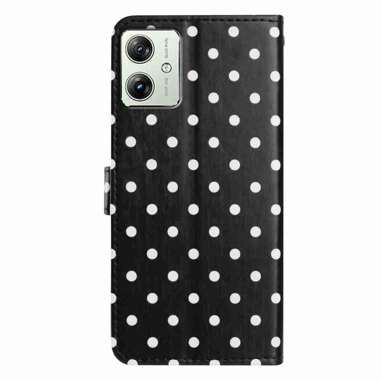 For Motorola Moto G54 Small Dots Pattern Vegan Leather Phone Case