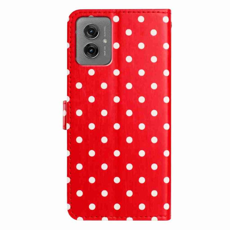 For Motorola Moto G55 Small Dots Pattern Vegan Leather Phone Case