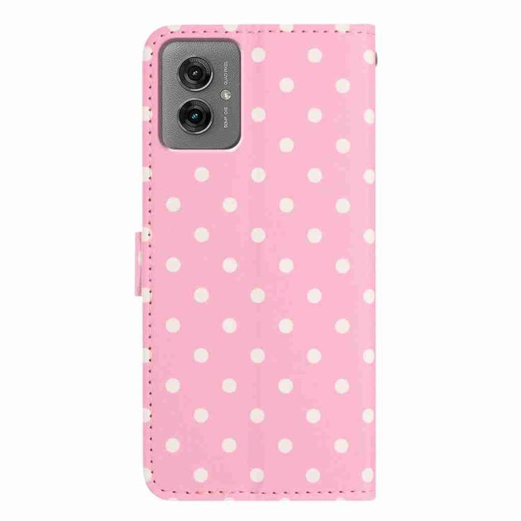 For Motorola Moto G55 Small Dots Pattern Vegan Leather Phone Case