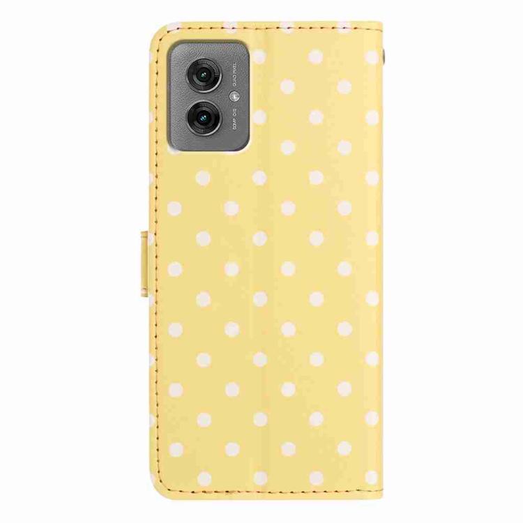 For Motorola Moto G55 Small Dots Pattern Vegan Leather Phone Case