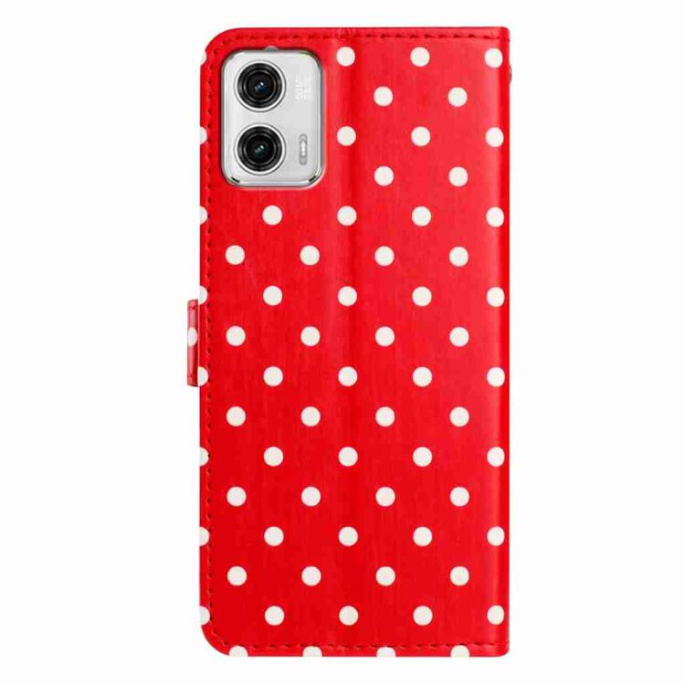 For Motorola Moto G73 Small Dots Pattern Vegan Leather Phone Case