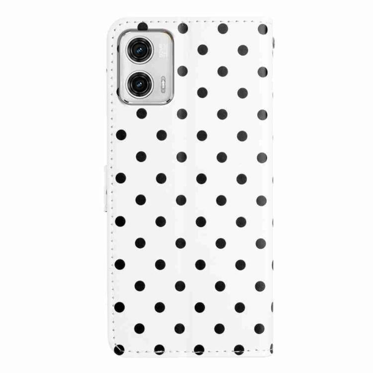 For Motorola Moto G73 Small Dots Pattern Vegan Leather Phone Case