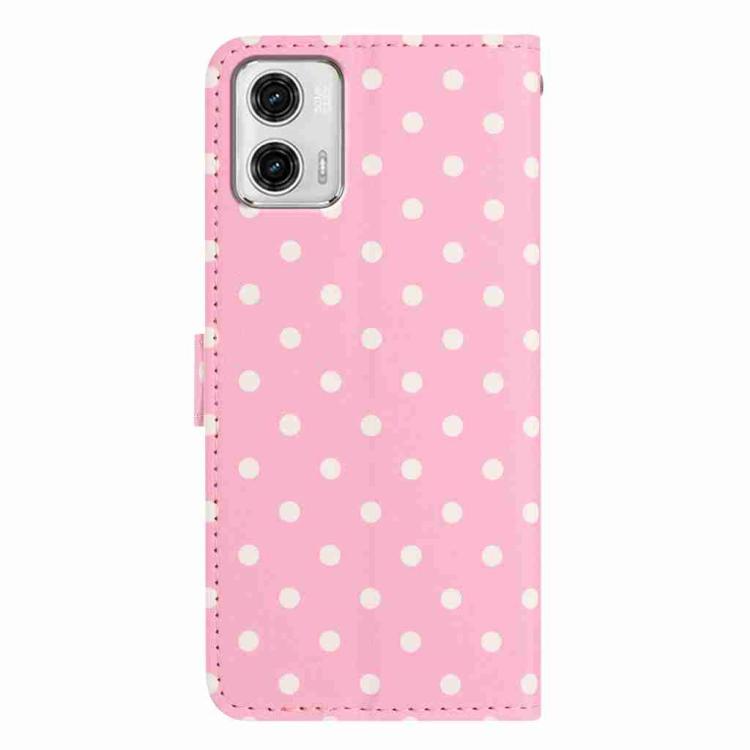 For Motorola Moto G73 Small Dots Pattern Vegan Leather Phone Case