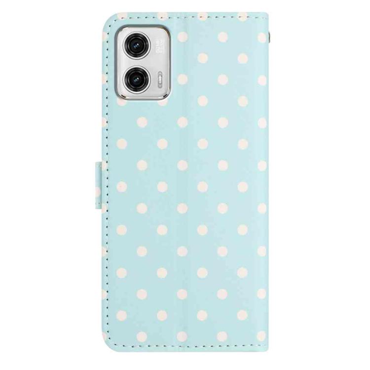 For Motorola Moto G73 Small Dots Pattern Vegan Leather Phone Case