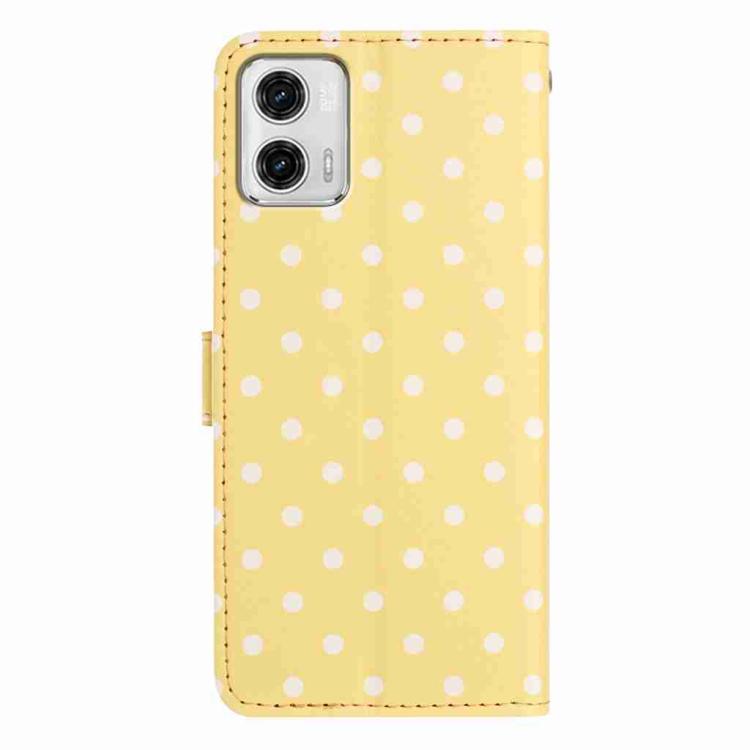 For Motorola Moto G73 Small Dots Pattern Vegan Leather Phone Case