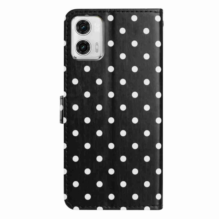 For Motorola Moto G73 Small Dots Pattern Vegan Leather Phone Case