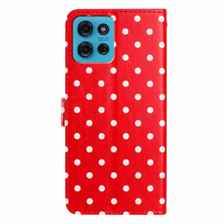 For Motorola Moto G75 Small Dots Pattern Vegan Leather Phone Case