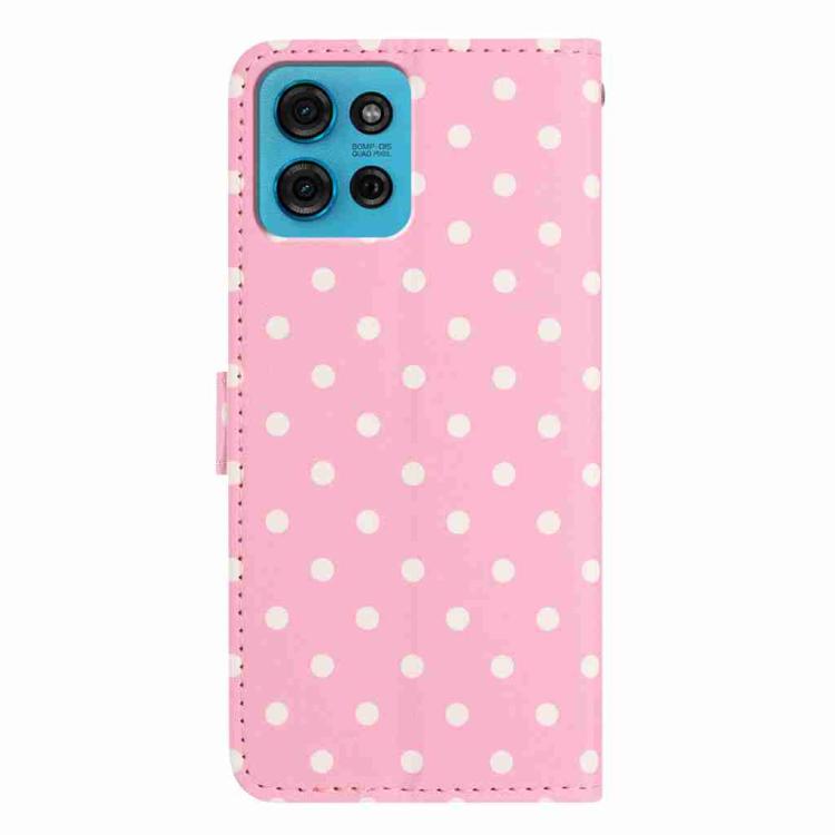 For Motorola Moto G75 Small Dots Pattern Vegan Leather Phone Case