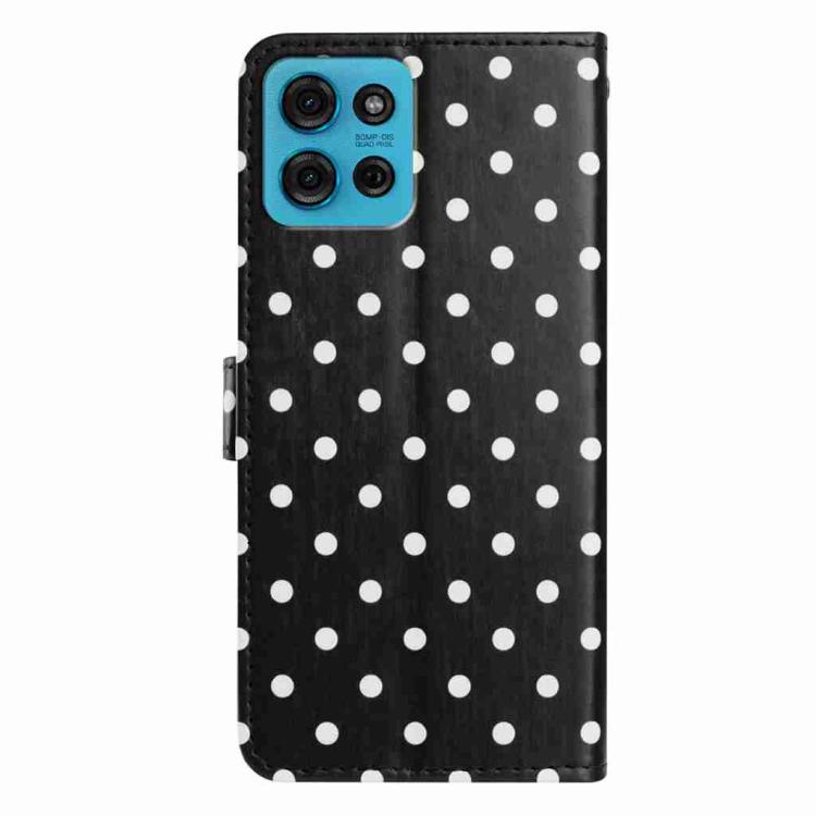 For Motorola Moto G75 Small Dots Pattern Vegan Leather Phone Case