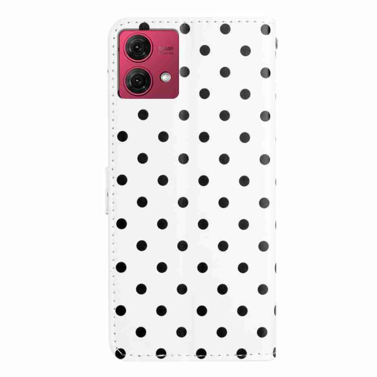 For Motorola Moto G84 Small Dots Pattern Vegan Leather Phone Case