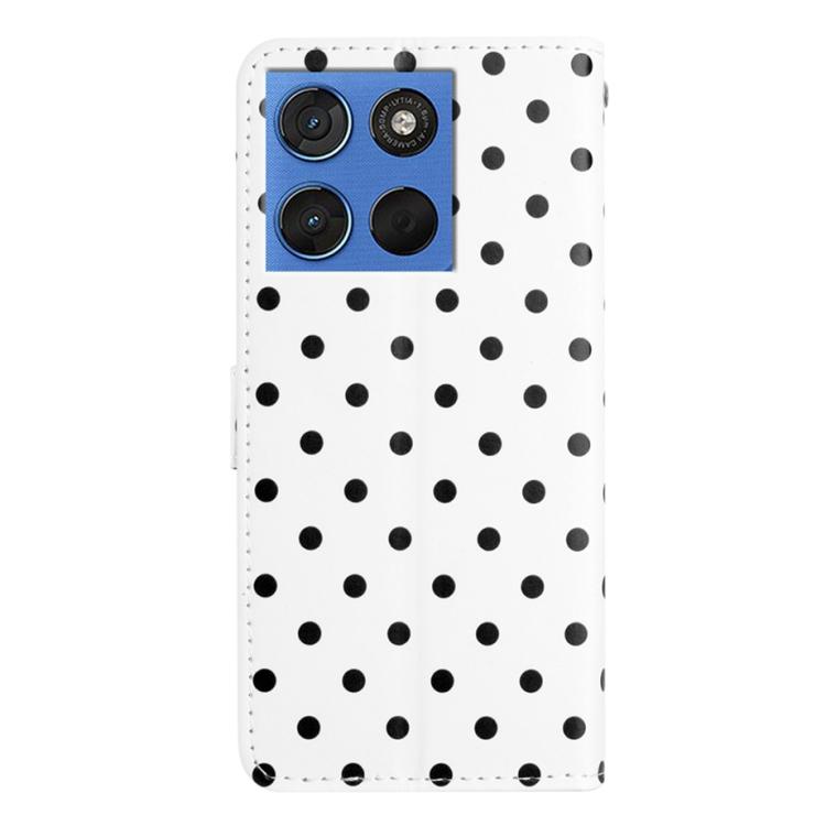 For Motorola Moto G67 Power Small Dots Pattern Vegan Leather Phone Case