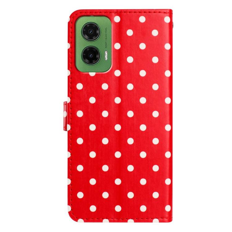 For Motorola Moto G35 Small Dots Pattern Vegan Leather Phone Case