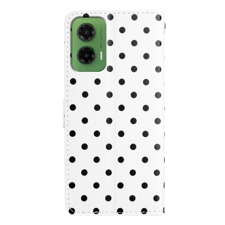 For Motorola Moto G35 Small Dots Pattern Vegan Leather Phone Case