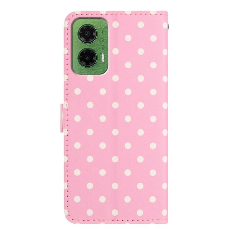 For Motorola Moto G35 Small Dots Pattern Vegan Leather Phone Case