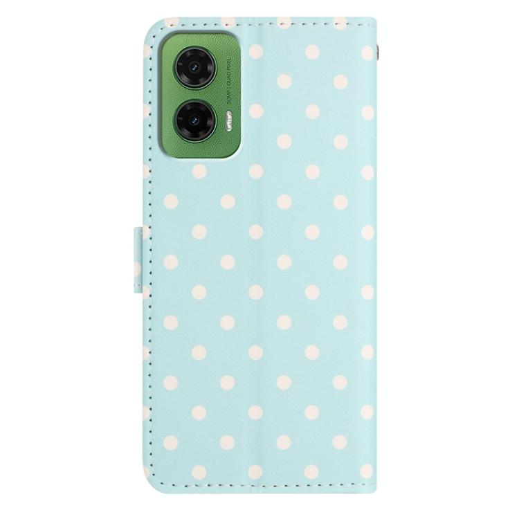 For Motorola Moto G35 Small Dots Pattern Vegan Leather Phone Case