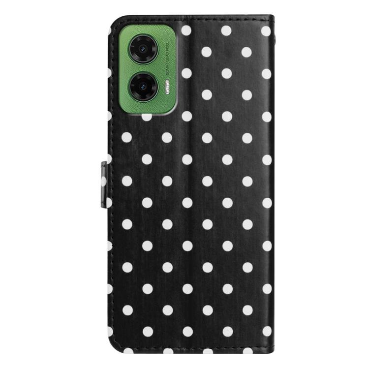 For Motorola Moto G35 Small Dots Pattern Vegan Leather Phone Case