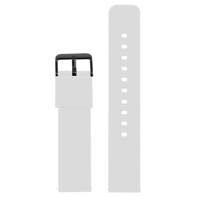 19mm xDfind Stainless Steel Black Pin Buckle Solid Color Silicone Waterproof Watch Band
