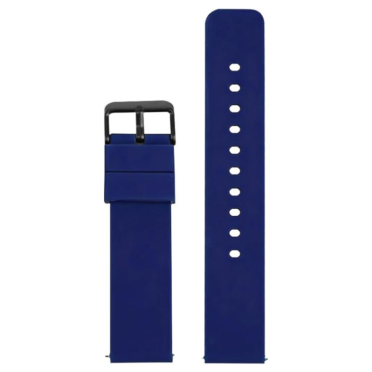 20mm xDfind Stainless Steel Black Pin Buckle Solid Color Silicone Waterproof Watch Band
