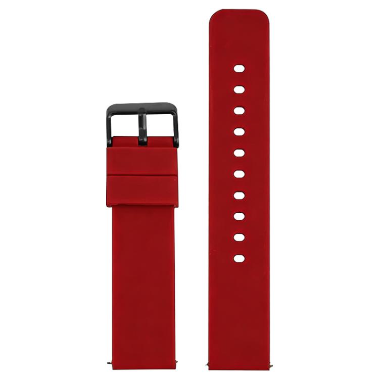 20mm xDfind Stainless Steel Black Pin Buckle Solid Color Silicone Waterproof Watch Band