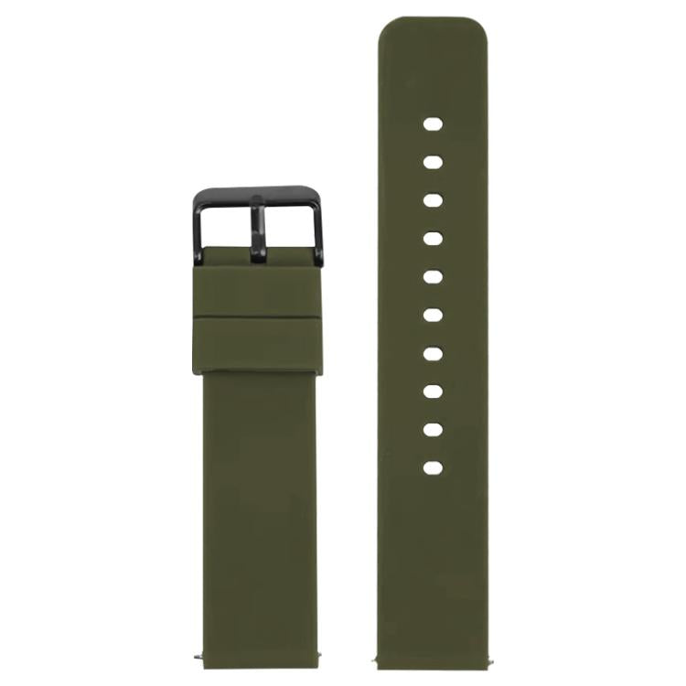 20mm xDfind Stainless Steel Black Pin Buckle Solid Color Silicone Waterproof Watch Band
