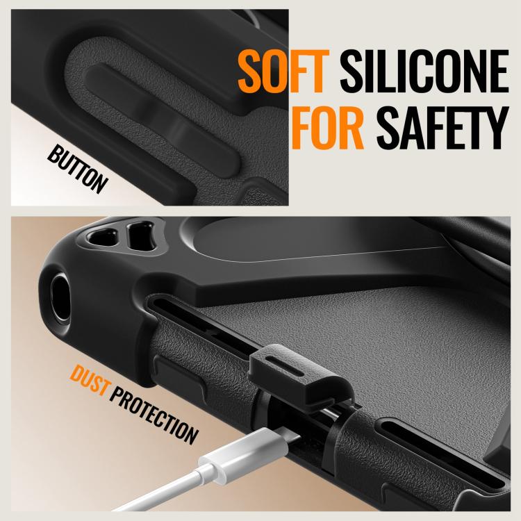 For Lenovo Xiaomi Pad 11 2024 / 2025 Silicone Hybrid PC Tablet Case with Holder & Shoulder Strap