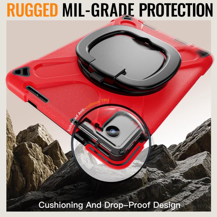 For Lenovo Xiaomi Pad 11 2024 / 2025 Silicone Hybrid PC Tablet Case with Holder & Shoulder Strap