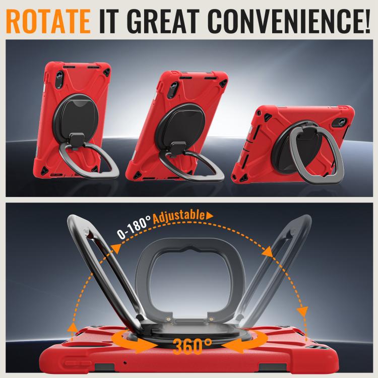 For Lenovo Xiaomi Pad 11 2024 / 2025 Silicone Hybrid PC Tablet Case with Holder & Shoulder Strap
