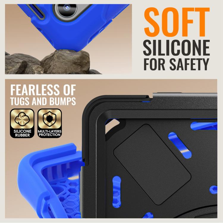 For Lenovo Xiaomi Pad 11 2024 / 2025 Silicone Hybrid PC Tablet Case with Holder & Shoulder Strap