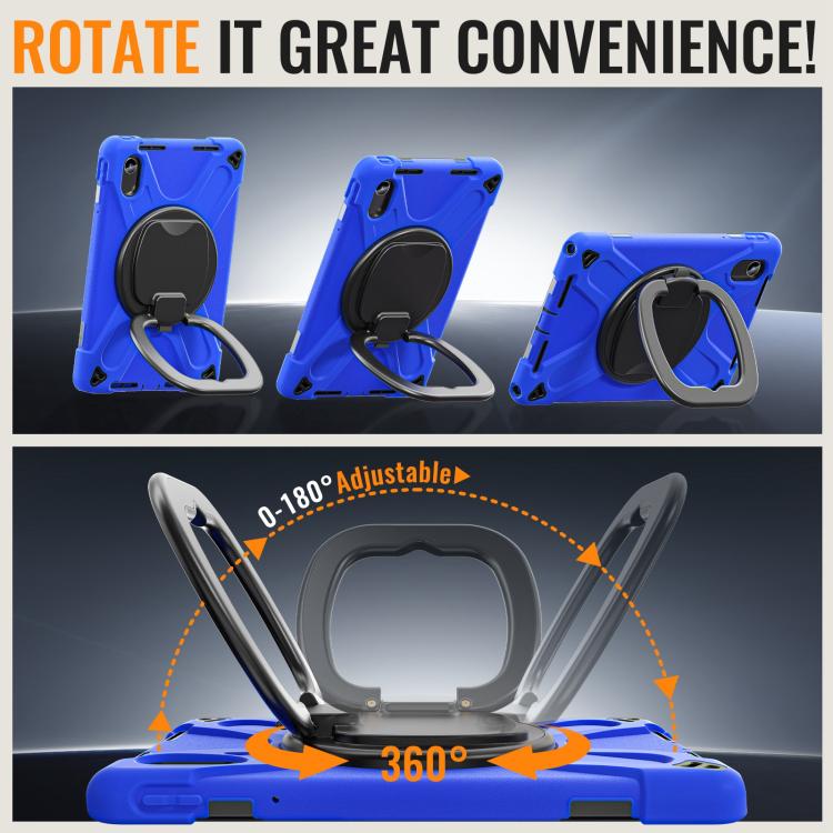 For Lenovo Xiaomi Pad 11 2024 / 2025 Silicone Hybrid PC Tablet Case with Holder & Shoulder Strap