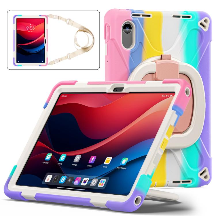 For Lenovo Xiaomi Pad 11 2024 / 2025 Silicone Hybrid PC Tablet Case with Holder & Shoulder Strap