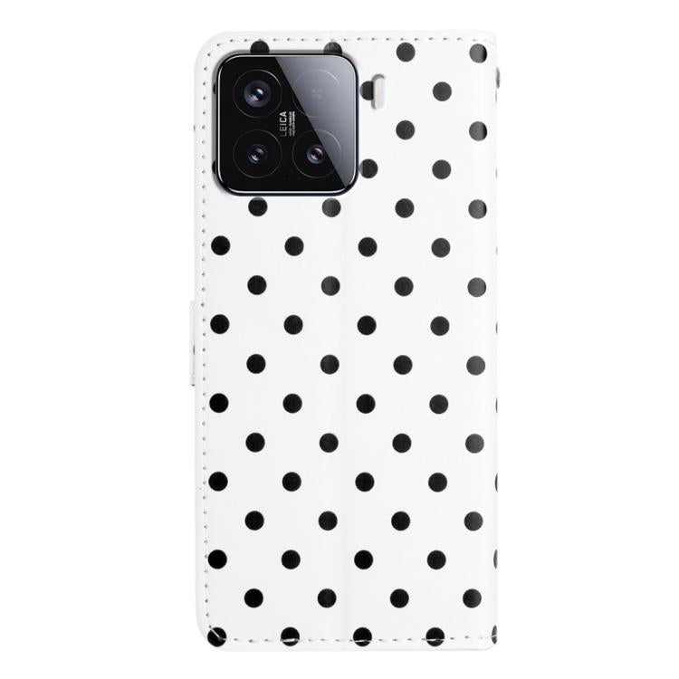 For Xiaomi 15 Small Dots Pattern Vegan Leather Phone Case