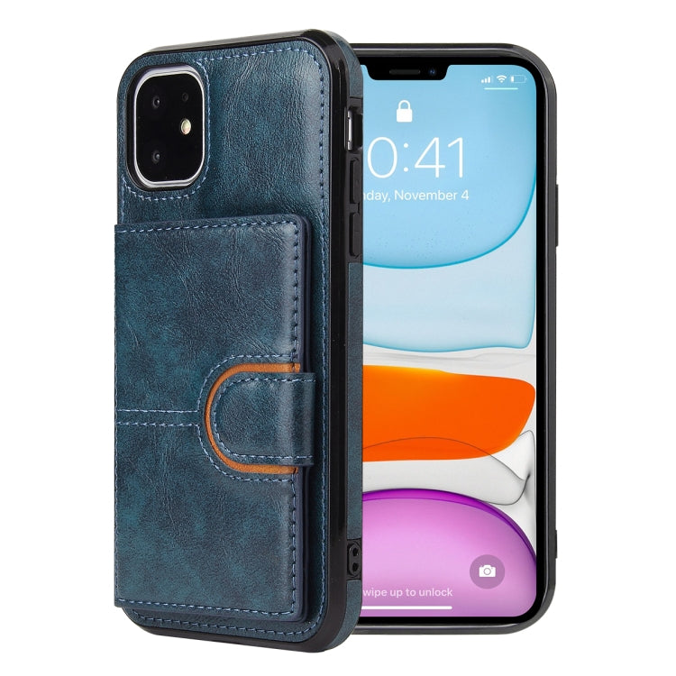 For iPhone 11 PU + TPU + PC  Shockproof Back Cover Case with Card Slot & Holder
