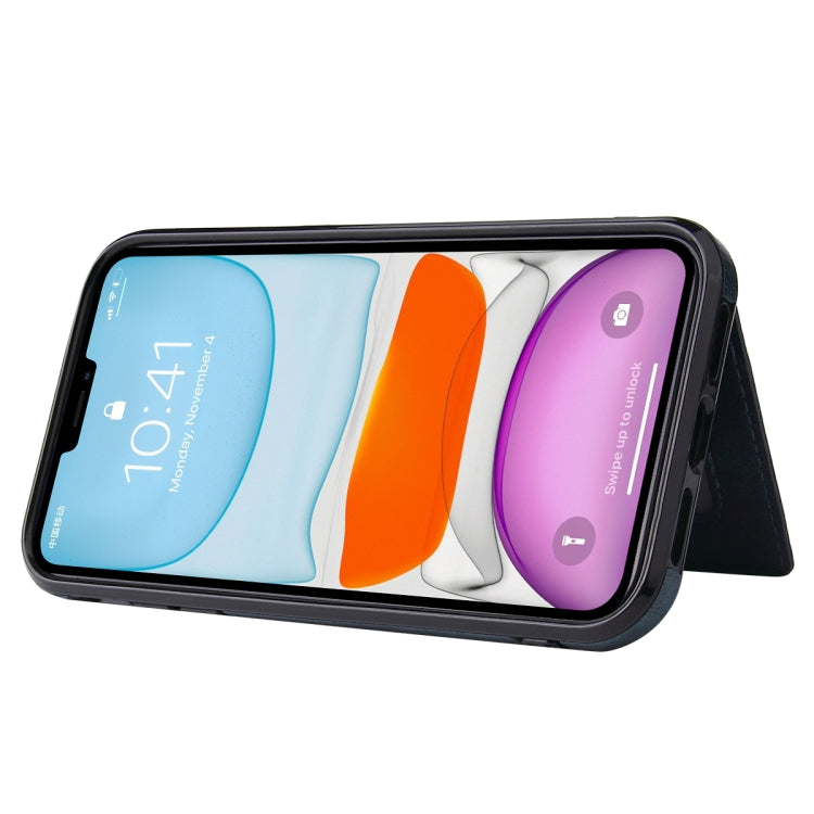 For iPhone 11 PU + TPU + PC  Shockproof Back Cover Case with Card Slot & Holder