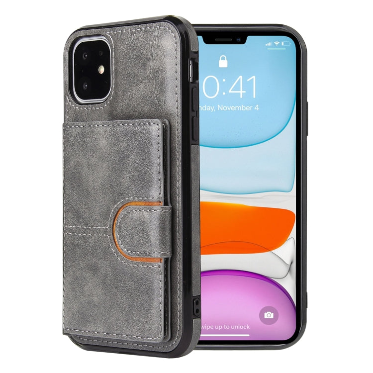 For iPhone 12 Pro Max PU + TPU + PC  Shockproof Back Cover Case with Card Slot & Holder
