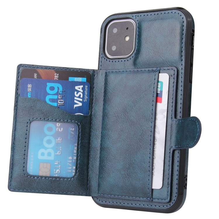 For iPhone 12 Pro Max PU + TPU + PC  Shockproof Back Cover Case with Card Slot & Holder
