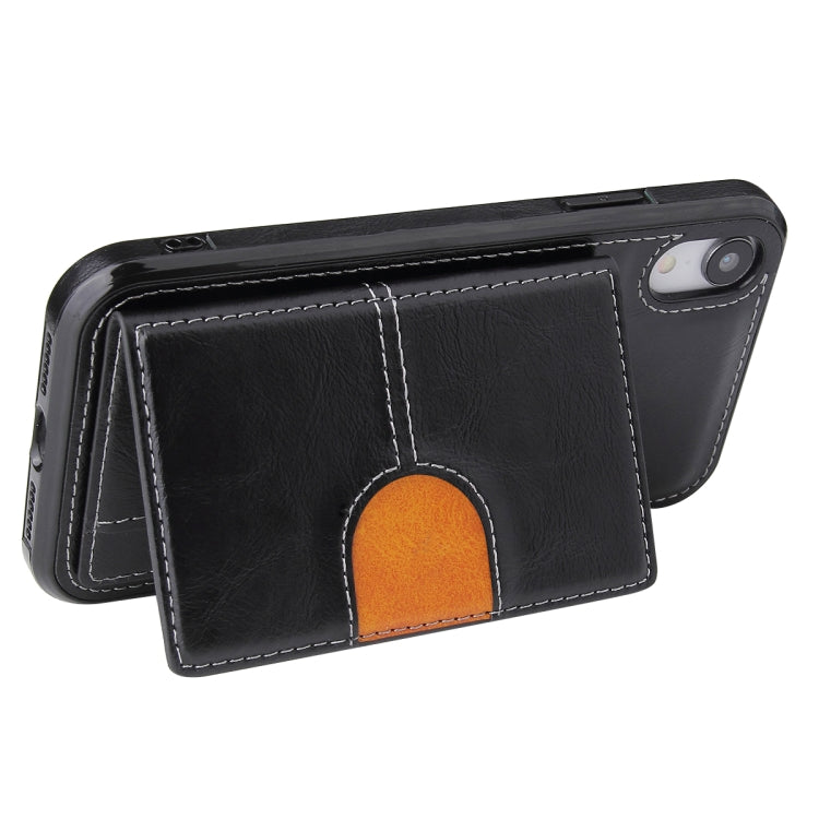 For iPhone X / XS PU + TPU + PC  Shockproof Back Cover Case with Card Slot & Holder