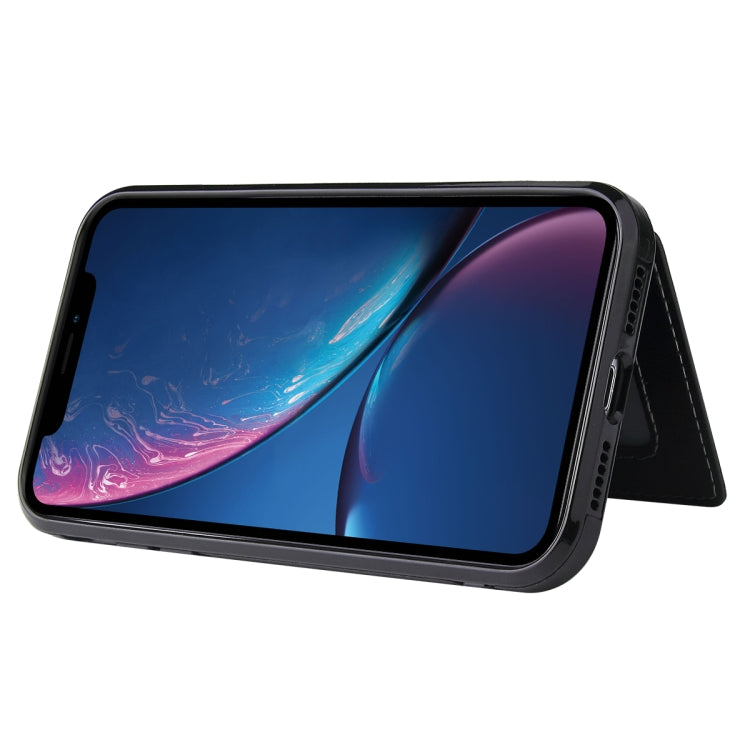 For iPhone X / XS PU + TPU + PC  Shockproof Back Cover Case with Card Slot & Holder