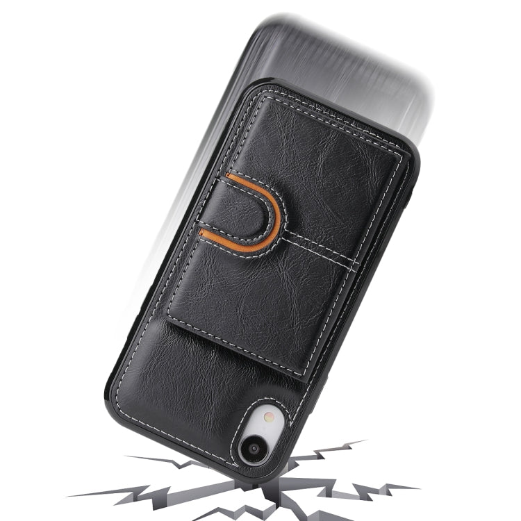 For iPhone X / XS PU + TPU + PC  Shockproof Back Cover Case with Card Slot & Holder