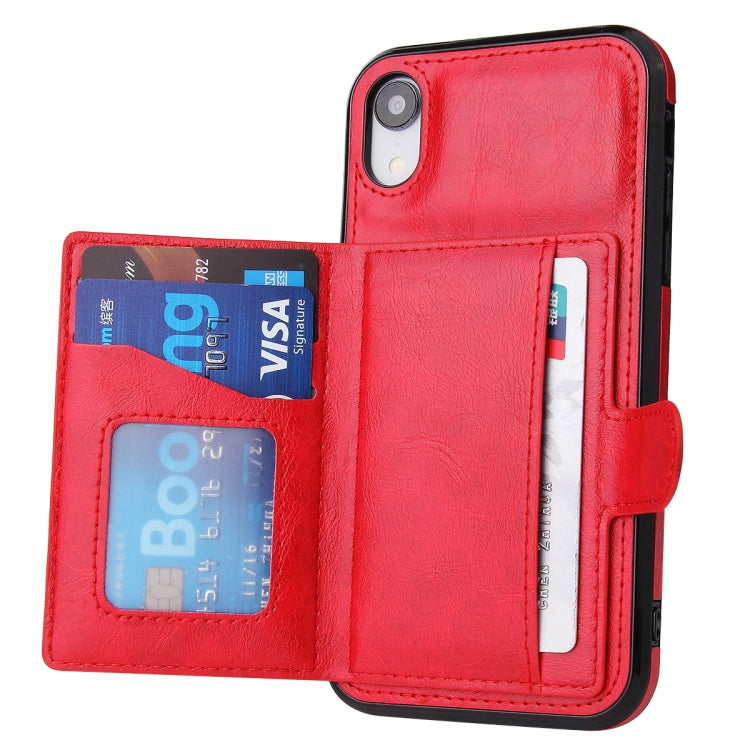 For iPhone X / XS PU + TPU + PC  Shockproof Back Cover Case with Card Slot & Holder