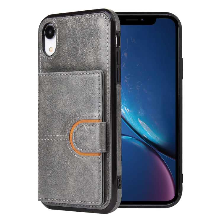 For iPhone X / XS PU + TPU + PC  Shockproof Back Cover Case with Card Slot & Holder