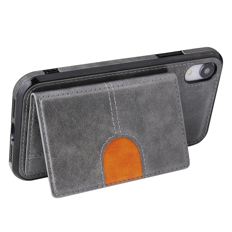 For iPhone X / XS PU + TPU + PC  Shockproof Back Cover Case with Card Slot & Holder