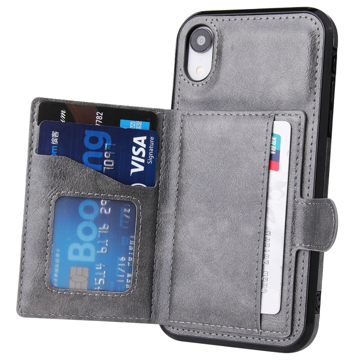For iPhone X / XS PU + TPU + PC  Shockproof Back Cover Case with Card Slot & Holder