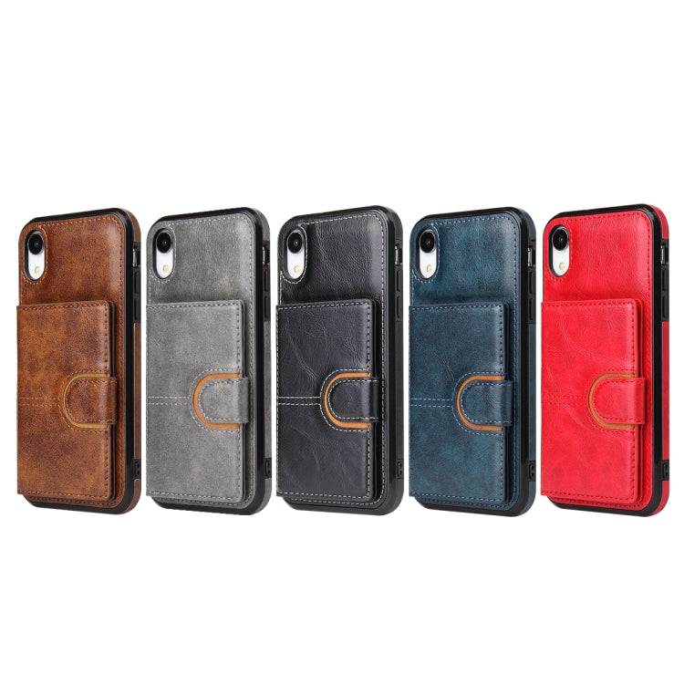 For iPhone X / XS PU + TPU + PC  Shockproof Back Cover Case with Card Slot & Holder